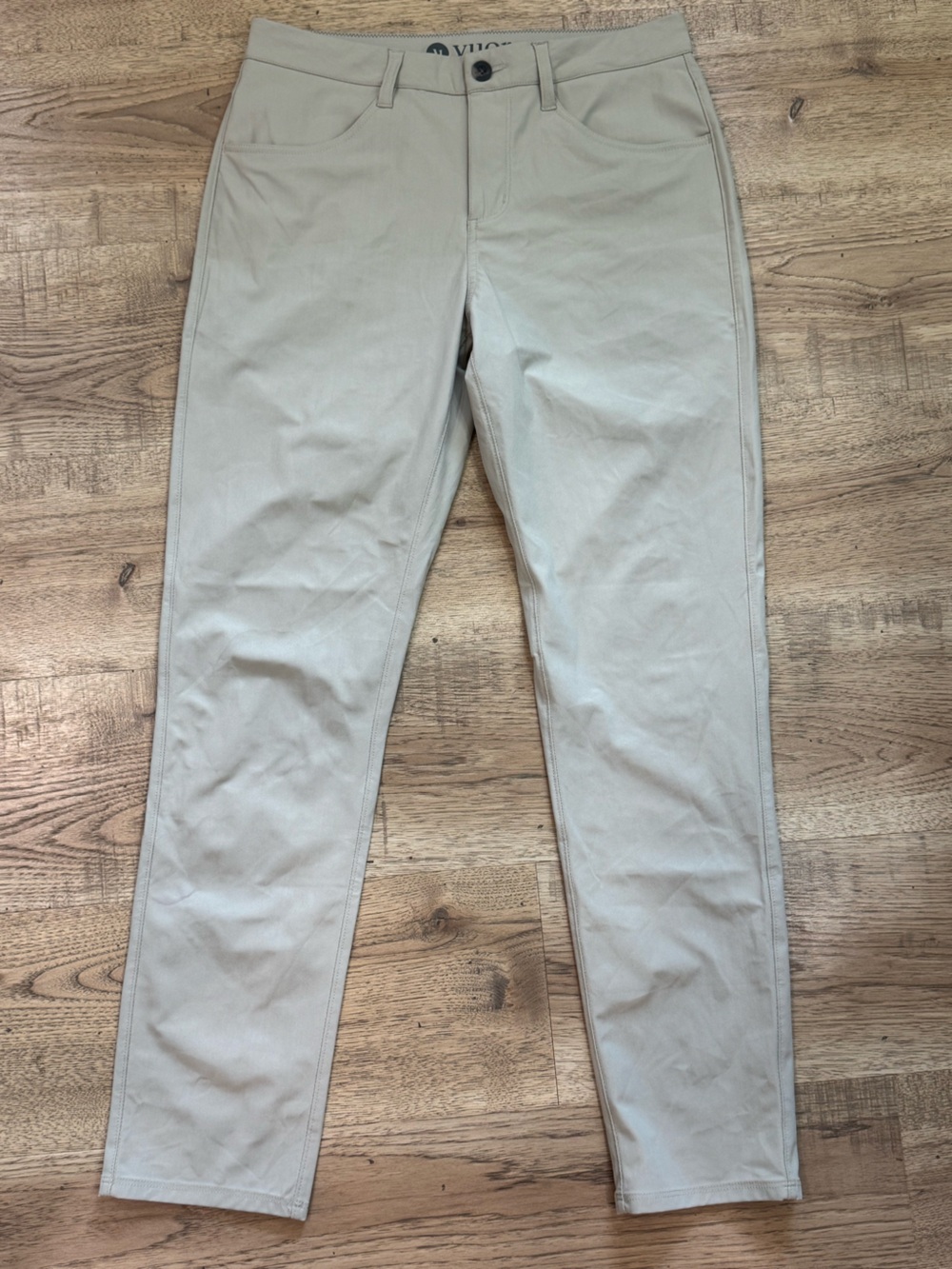Vuori Light Gray Performance Pants Waistband Detail